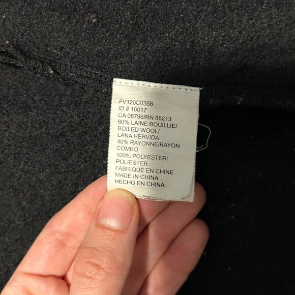 Boiled Wool Coat With Faux Leather Trim - Picture 9 of 11